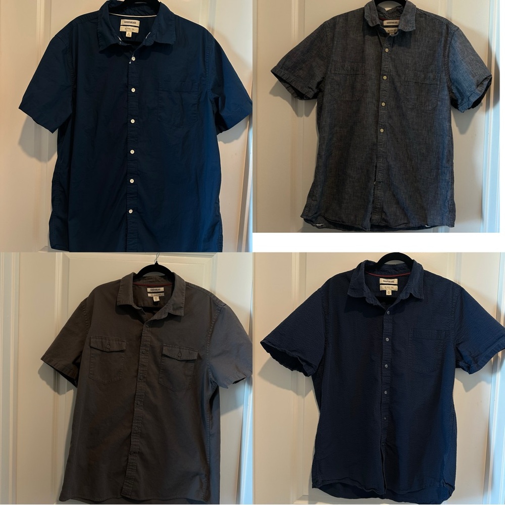 Bundle of 4 Goodthreads Button Up Slim Short Sleeve Shirts Size XL